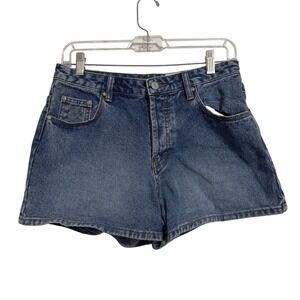 Unionbay Vintage 90s High Rise Cinch Back Button Fly Denim Shorts Blue Size 7